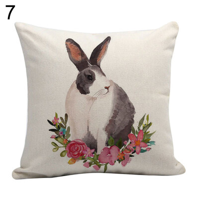 

Rabbit Printed Throw Pillow Case Easter Home Car Decor Sofa Bed Cushion Cover