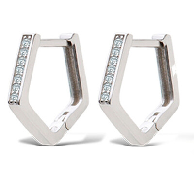 

Temperament Simple Hexagonal Earrings Earrings Female Sen Geometric Earrings