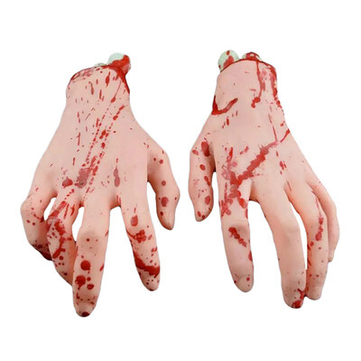 

1 Pairs Halloween Horror Props Scary Bloody Hand Foot Haunted House Terror Party Decoration
