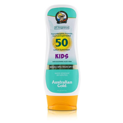

AUSTRALIAN GOLD - Lotion Sunscreen Broad Spectrum SPF 50 with Soothing Aloe Vera - For Kids 237ml8oz