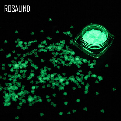 

ROSALIND Fluorescent Luminous Nail Art 15mm 3mm Ultra-thin Nail Glitter Flakes