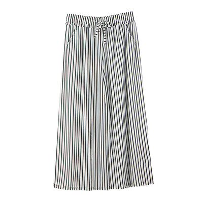 

Women Casual Loose Wide Leg Pant Plus Size Elegant Fashion Preppy Style Trousers Female Striped Palazzo Flare Pants