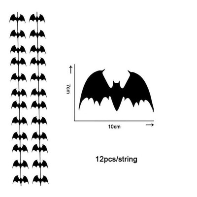 

Special Halloween Bat Curtain Hanging String Halloween Bat Hanging Paper Clip String For Home Party Halloween Decoration