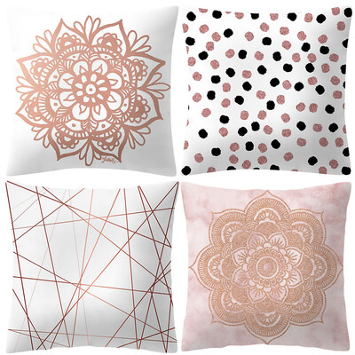 

JPGIF Rose Gold Pink Cushion Cover Square Pillowcase Home Decoratio