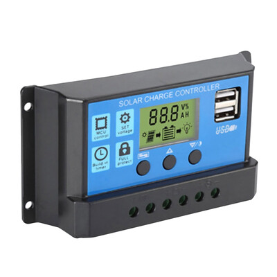 

10-100A 12V 24V Auto Solar Charge Controller With Auto Paremeter Adjustable LCD Dual USB Output Solar Panel Regulator Home