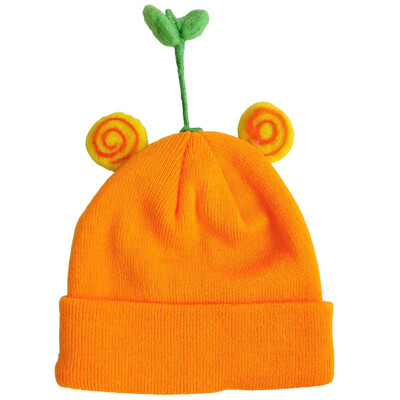 

Infantile Autumn Winter Baby Cute Hats Kids Wool Cartoon Knitted Hemming Caps Headwears 1-5Y