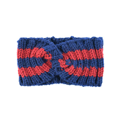 

Gobestart Color Matching Knit Cross Wool Hair Band Ear Protection Hand-Woven Fashion Warm