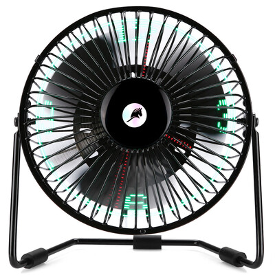 

〖Follure〗6 Inch 2-in-1 Desktop Clock Display Fan USB Fan 2 Speed 5 Mini Fan