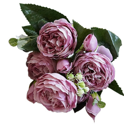 

5PCS Bunch Of Philippe Persian Simulation Rose Home Wedding Decoration Red Fake Flower Wedding Decor Scrapbooking DIY Supplies