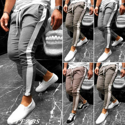 

New Mens Slim Fit Tracksuit Bottoms Skinny Jogging Joggers Sweat Pants Trousers