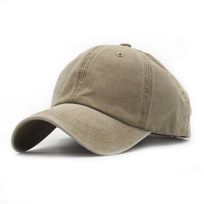

Vintage solid nude baseball cap mature washed denim cap for outdoor travel