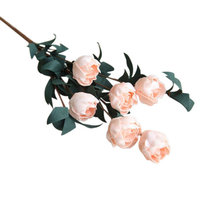 

6 Heads Artificial Flower Bouquet Rose Decor Home Decor Imitation Fake Flower for Garden Plant Desk Decor Hand-Holding Flower