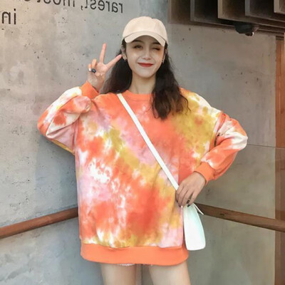 

Women Hoodies Loose Round Collar Autumn Fashion Novel Design Print Hoodies Loose Long Sleeve Casual Simple Wild Hooded Pullover