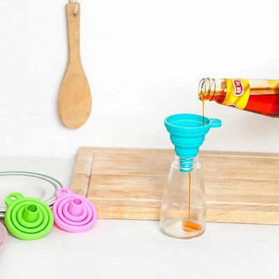 

Mini Silicone Gel Foldable Collapsible Style Funnel Hopper Kitchen Cooking Tools