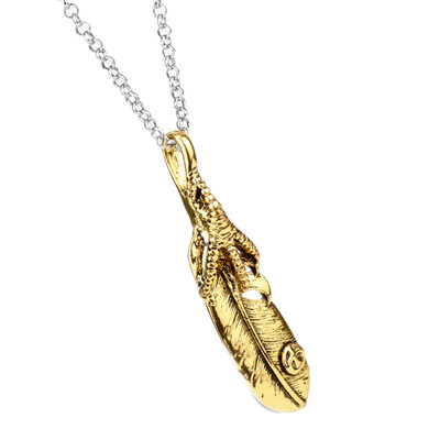 

New Creative Fashion Feather Pendant Chicken Feather Necklace Leaf Pattern Sweater Decoration Chain Simple Clavicle Chain