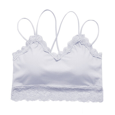 

EFINNY Women Lace Tube Tops V-Neck Bra Top Sexy Removable Padded Wrapped Chest Underwear