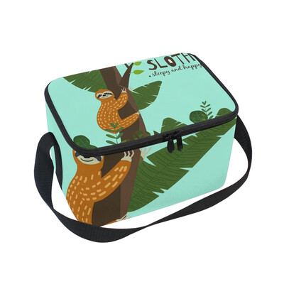 

ALAZA Lunch Box Insulated Lunch Bag Large Cooler Cute Funny Sloth Hanging On The Tree Tote Bag