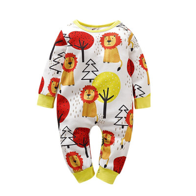 

0-18M Autumn Baby Boy Girl Casual Romper Infant Cartoon Print Long Sleeve Children Bodysuit Jumpsuit Outfits