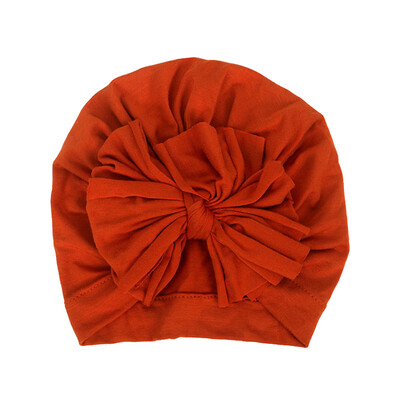 

All Season Sweet Baby Girl Hat With Bowknot Comfortable Cute Solid Color Candy Color Baby Turban Cap Elastic Infant Accessories