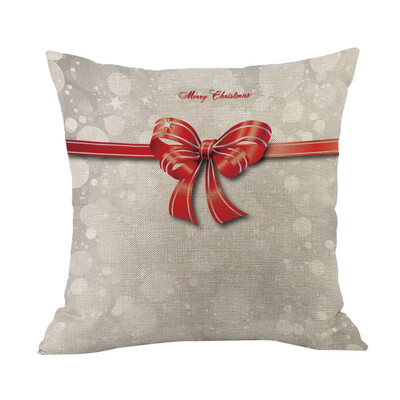 

Tailored Happy Christmas Pillow Cases Linen Sofa Cushion Cover Home Decor Pillow Core