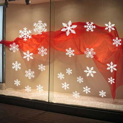 

27pcs Snowflakes Sticker Christmas Electrostatic Paste Window Decorations Snow Stickers New Year Xmas Room Decorations Sticker