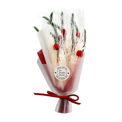 

Romantic Rose Flower Wedding Bridal Mini Dried Flowers Bouquet Birthday Party Valentines Day Home Decoration Christmas Gift