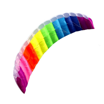 

YIWULANEW 2m Rainbow Dual Line Stunt Flying Kite Games Kids Outdoor Toys Surfing