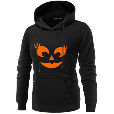 

2019 New Autumn Fashion Casual Halloween Printed Couple Hoodie Long Sleeve Hooded Sweatshirt Lovers Pullover
