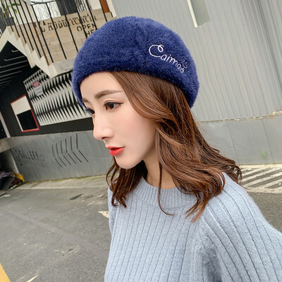 

Beret womens autumn&winter net red same British Retro Black painter hat Korean version sweet&lovely smiling face bud hat