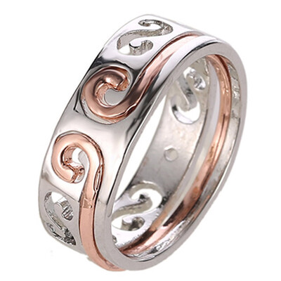

Romantic Couple Rings Alloy Special Shape Hollow Simple Rings For Love Promise Rings For Men Women