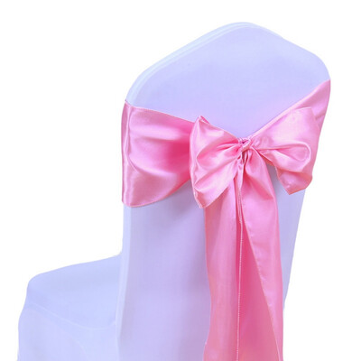 

25PCS Satin Chair Sashes Bows Chairs Cover Ribbons For Wedding Birthday Party Decorations