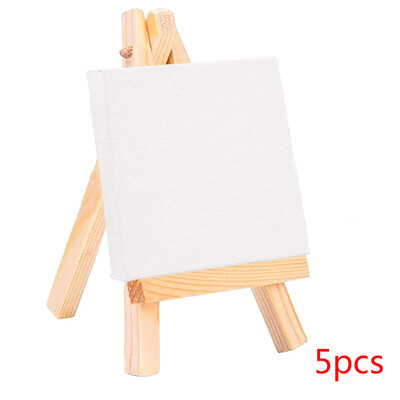 

5 Set Mini Blank Canvas Painting Acrylic Paint Easel Art Supplies Artist Stationery Kids Gifts