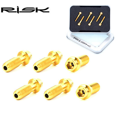 

6pcs MTB Bike Handlebar Hollow M5x18 Stem Fixing Screw Titanium Alloy Replaces