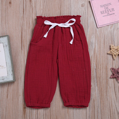 

Baby Girls Summer Cotton Mosquito Bites Pants Sports Casual Toddler Solid Pattern Trousers casual toddler girl trouser children