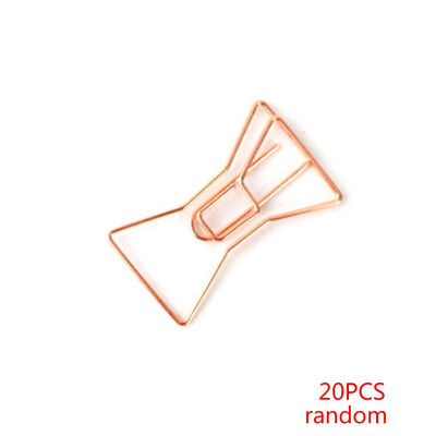 

Shape Random 20pcs Rose Golden Ring Headdress Paper Clip Bookmark Office DIY Documents Clip
