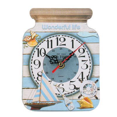 

Gobestart Drift Bottle Shape Clock Fashion Beautiful Wooden Creative Clock