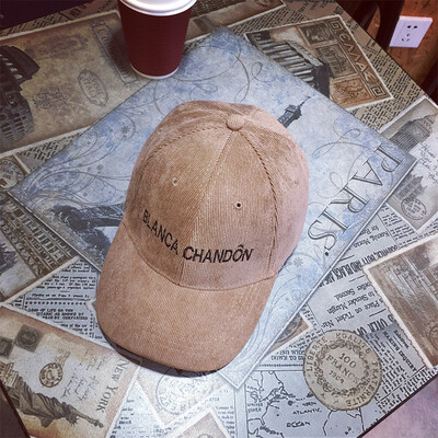 

South Korea corduroy letter baseball cap fallwinter mens&womens caps casual Joker student sun hat hip hop hat