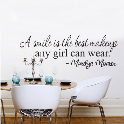 

2018 New Home Wall Papers Never stop dreaming A smile is the best makeup Believe youself English Poetry Wall Stickers