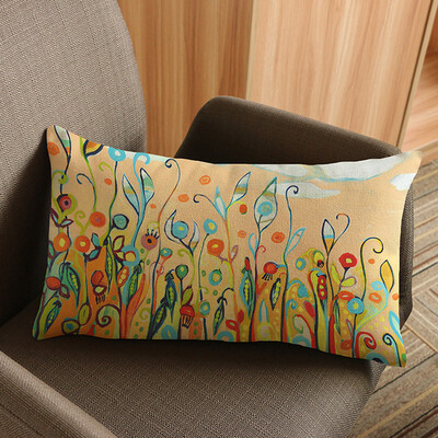 

JPGIF Flower Printing Sofa Bed Home Decoration Festival Pillow Case Cushion Cover A
