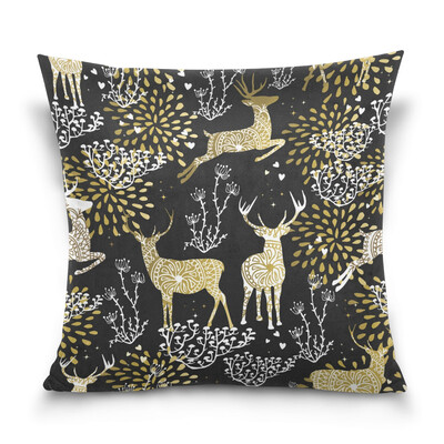 

ALAZA Throw Pillow Cover 16 X 16 inch Christmas Gift Cushion Cover with Reindeer Pattern Printed Pillowcase