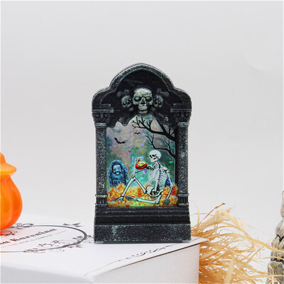 

〖Follure〗Halloween Desktop Decoration Glowing Tombstone Glowing Ornament Home KTV Props