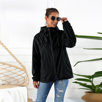 

Toponeto Women Winter Solid Waterproof Raincoat Lightweight Rain Jacket Hooded Coat