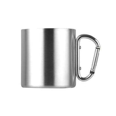 

220ml 300ml 350ml 450ml Stainless Steel Cup Portable Camping Traveling Outdoor Cup Double Wall Mug With Carabiner Hook Handle
