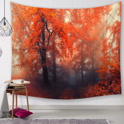 

Toponeto Misty Forest with Mountains Tapestry Fog 3D Vision Nature Tree Tapestry