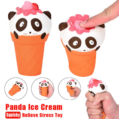

YIWULACartoon Panda Ice Cream Squishy Slow Rising Squeeze Stress Reliever Charm Toy