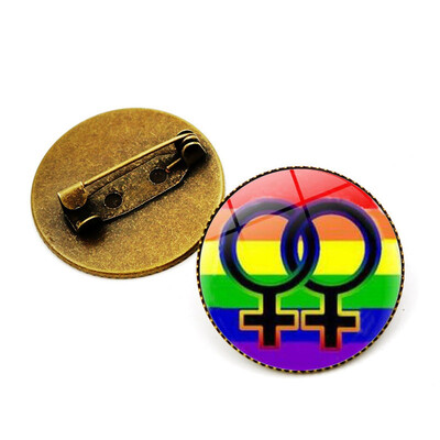 

Gay Pride Time Gem Brooch Fashion Love Rainbow Brooch Jewelry Needle for Your Loved One