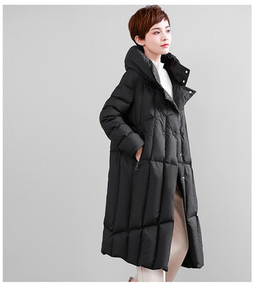

Thickened down jacket womens long 2018 winter wear new style stand collar warm Korea version fashion loose large size coat