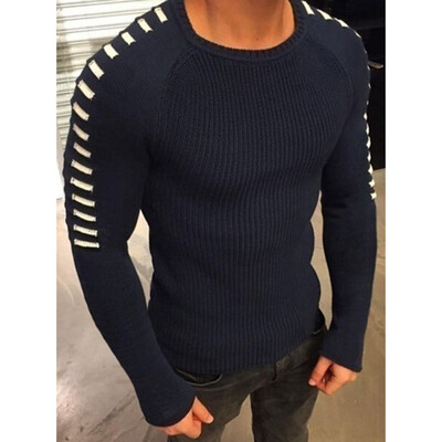

FALL WINTER MENS FASHION CASUAL COMFORT STRIP KNITWEAR JUMPER PULLOVER SWEATER