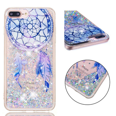 

Glitter Liquid Case for Iphone 7 Plus Iphone 8 Plus Fashion Pattern Bling Rugged Shockproof Soft TPU Cover