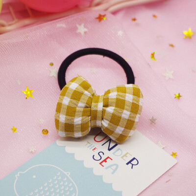 

Girls Headbands Plaid Pattern Bowknot Design Elastic Hair Accessory Band Rope Ponytail Holder Headbands